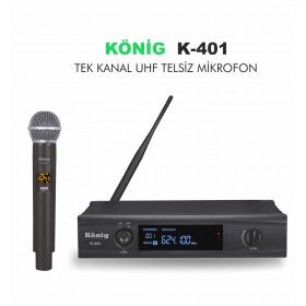 KÖNİG K-401 TEKLİ TELSİZ MİKROFON EL